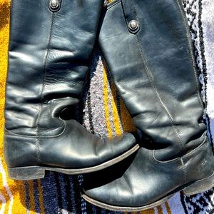 Frye Melissa Leather Tall Black Riding Boot - Size 7B